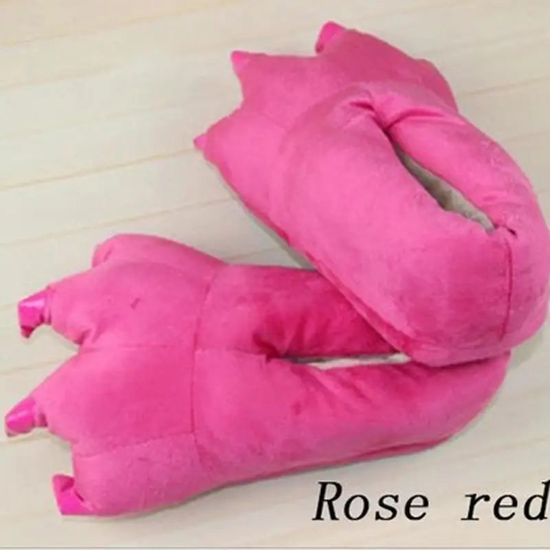 Plush Dinosaur Claw Indoor Slippers for Women and Men