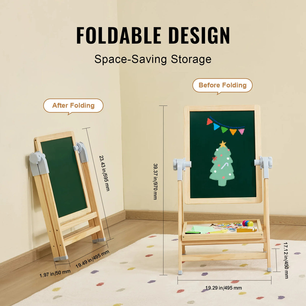 SucceBuy Standing Magnetic Drawing Board Art Easel For Kids