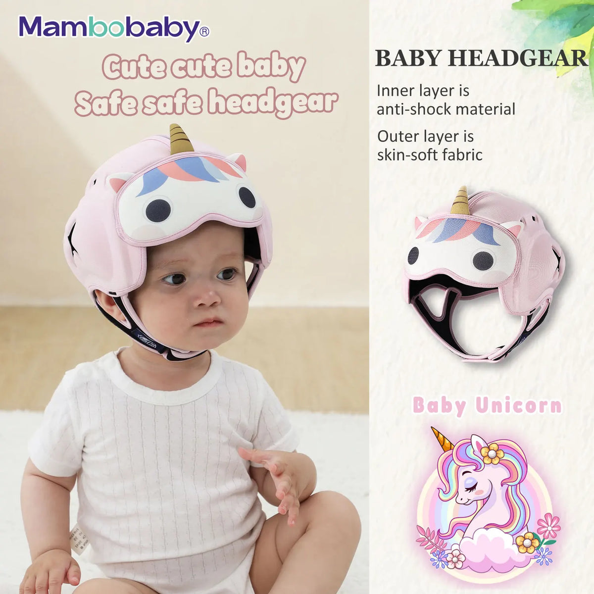 Mambobaby Safe Anti-Shock Baby Helmet For Infants And Toddlers