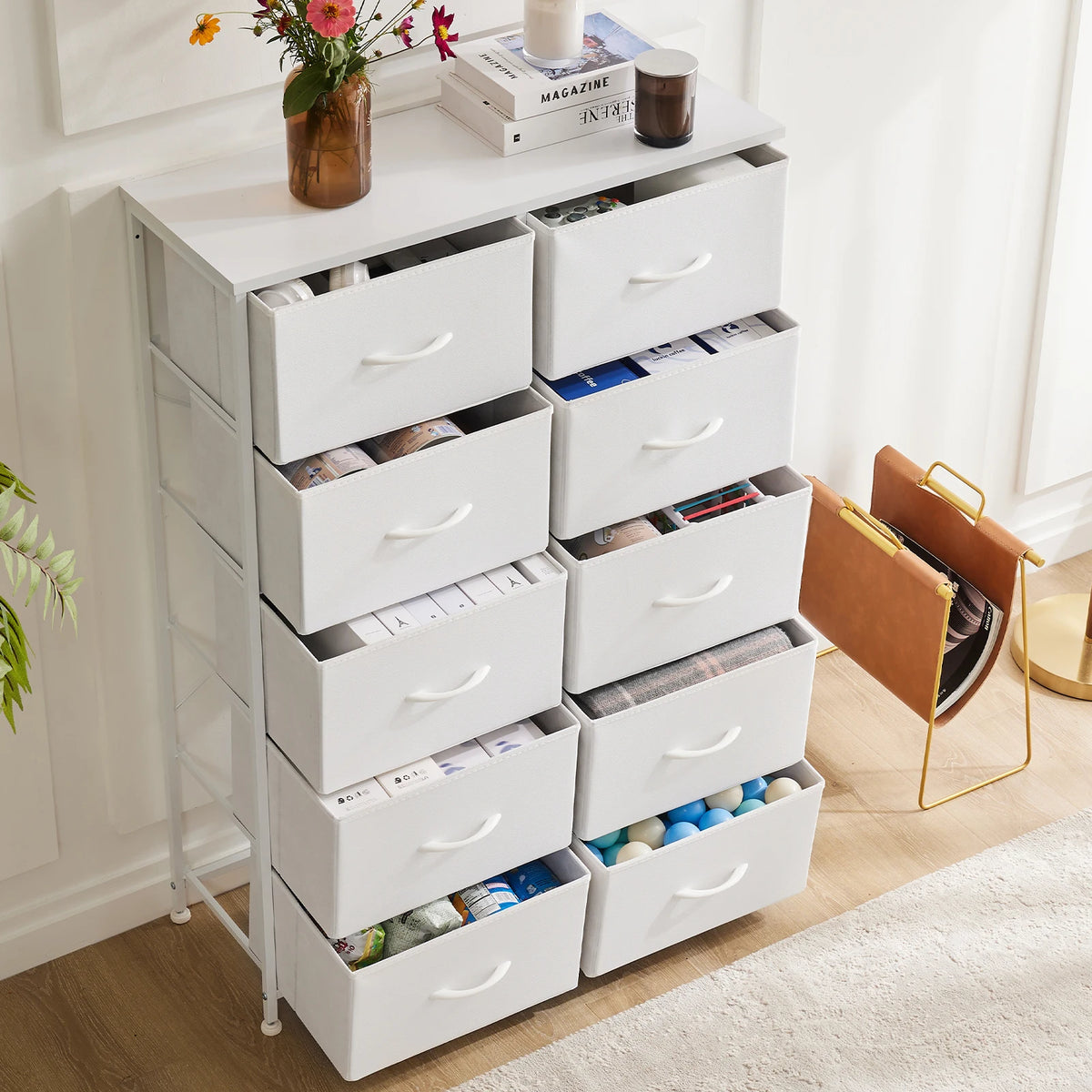 JHK Bedroom Wardrobes Dresser Chest With Drawers Storage Cabinet