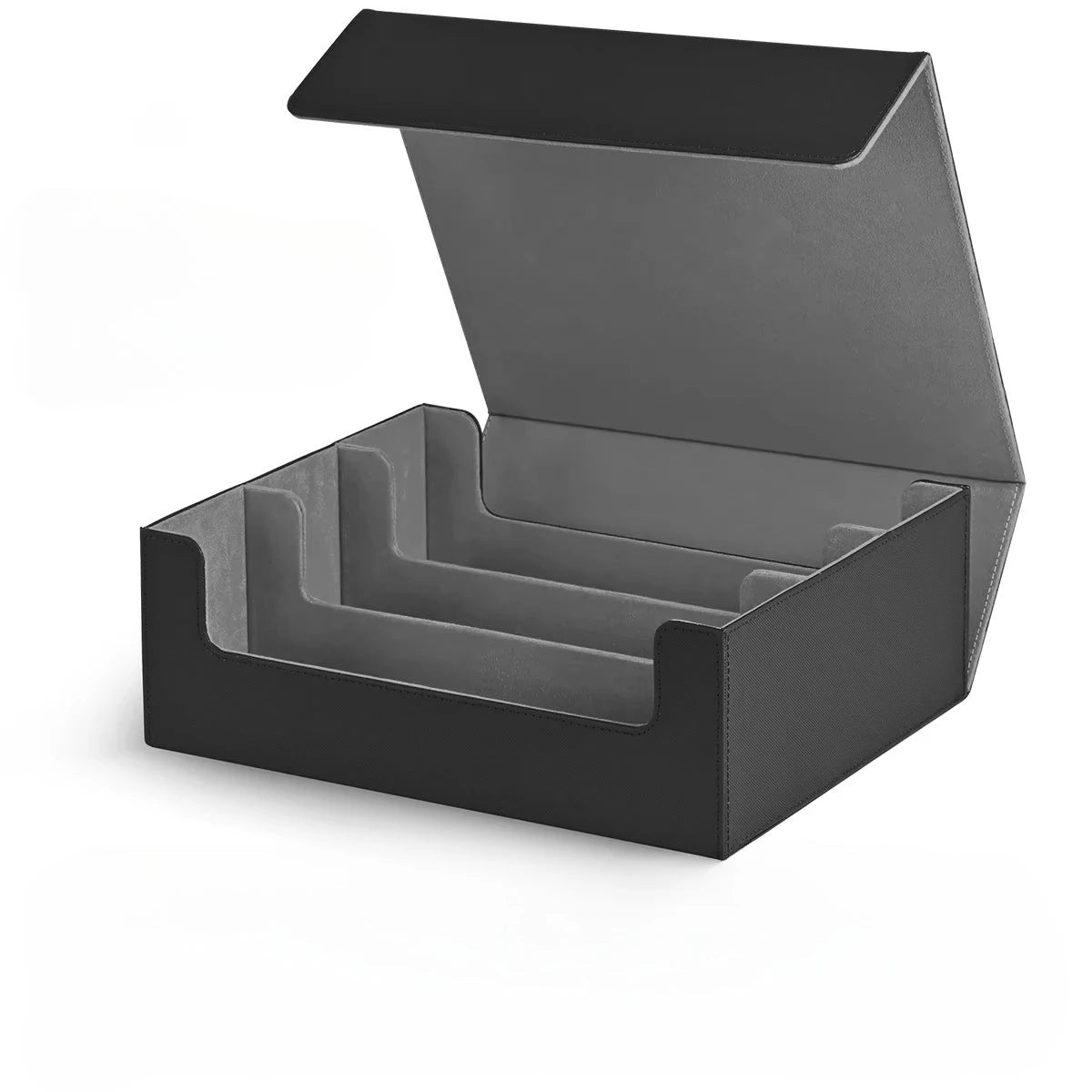 Trading Card Storage Box ; 3-Row Deck Case 1800+ Deck Box for MTG; Top Loaders Card Case Fits Magic TCG PTCG Sports Cards; 10 Dividers, 3 Stoppers