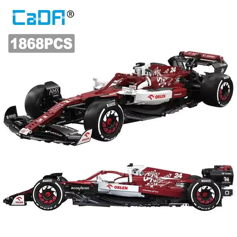 Cada Technical Drift Racing MOC F1 Champions Team C42 2022 Racing Car Building Blocks Sports Car Brick Puzzle Toys Kids Gifts
