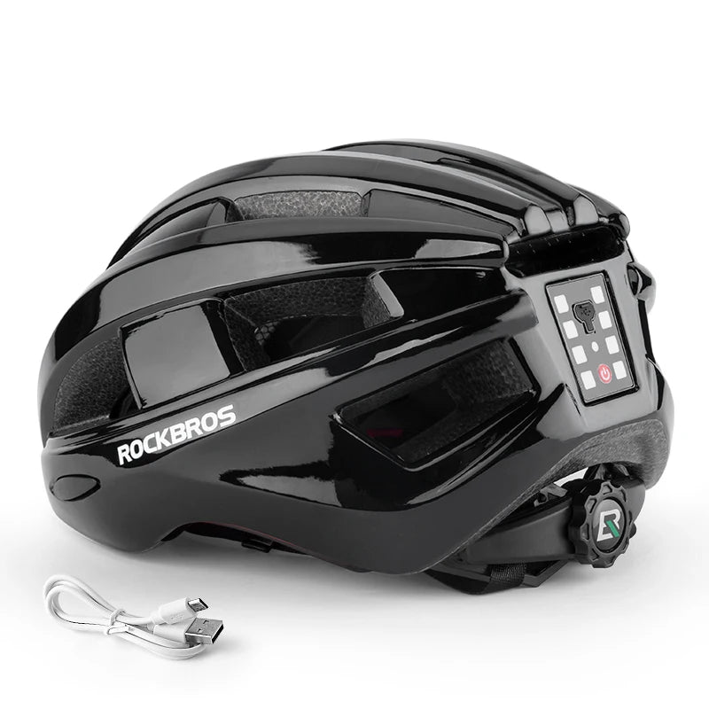 ROCKBROS Adult Cycling Helmet With Integrated Rear Warning Light