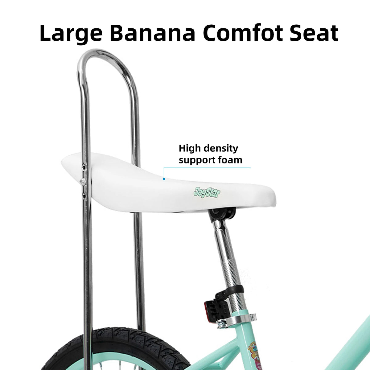 JOYSTAR Girls Bike with Training Wheels, Banana Seat, Dual Brakes