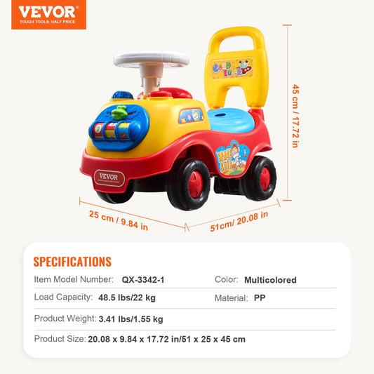 SucceBuy Toddler Ride On Push Car Sit To Stand With Music Steering Wheel