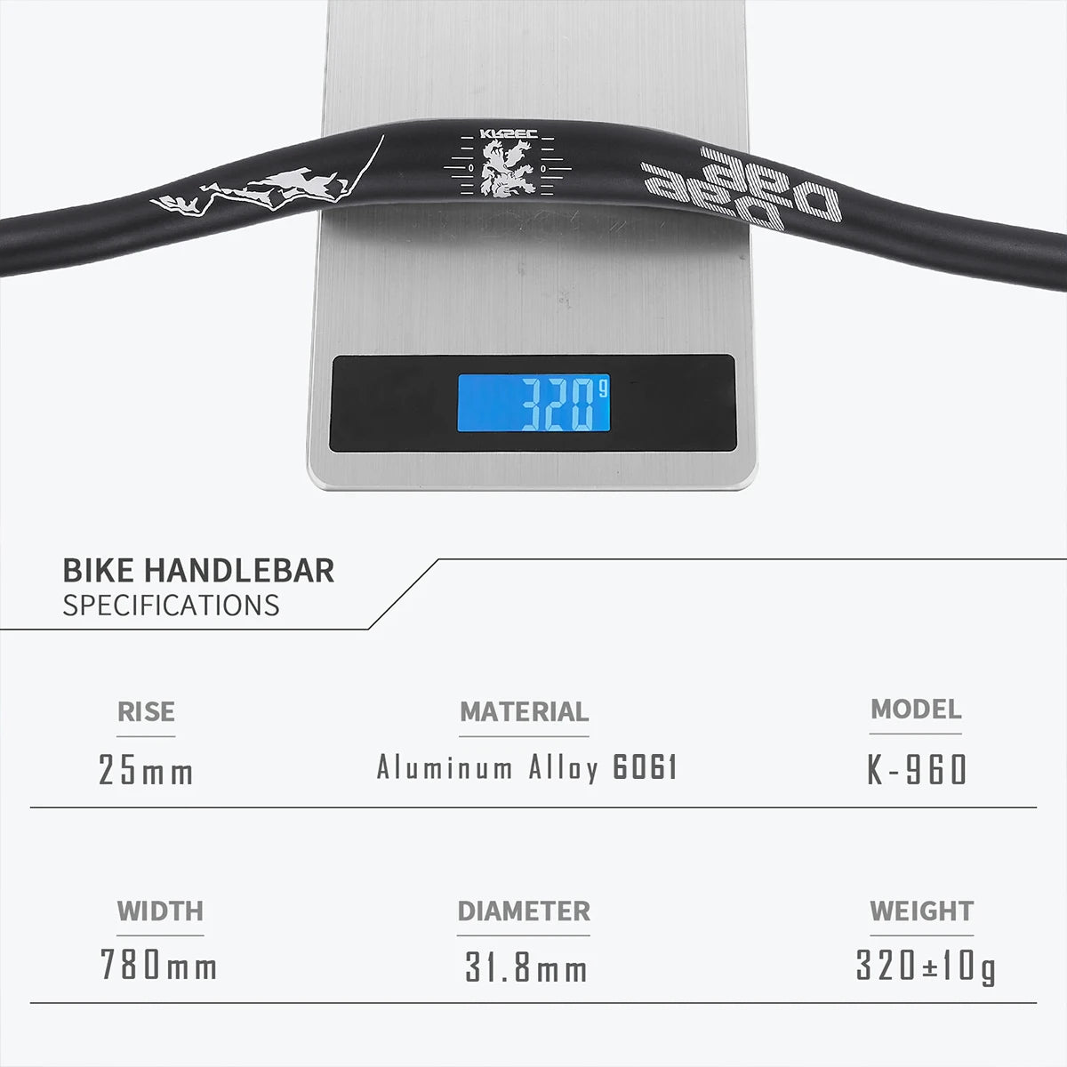 Aluminum Alloy Mountain Bike Riser Handlebar for MTB Cycling
