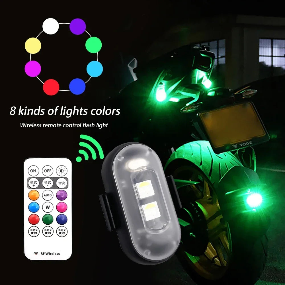 Wireless LED Strobe Warning Lights for Scooters Bikes and Aircraft