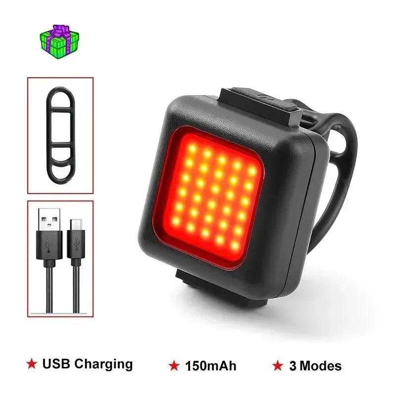BUCKLOS Rechargeable COB LED Front And Rear Bicycle Light Set