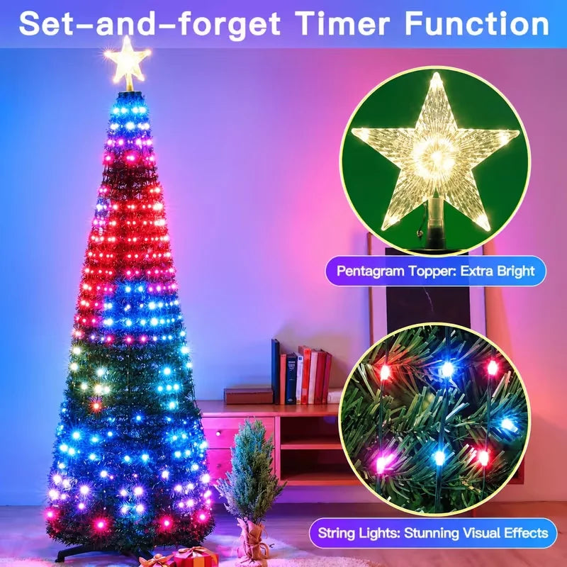 USB Bluetooth App Controlled Christmas String Lights With Remote Control