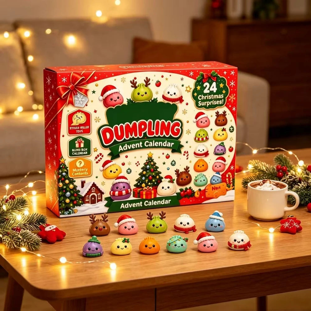 Christmas Dumpling Advent Calendar Countdown Ornaments and Festive Desktop Decor