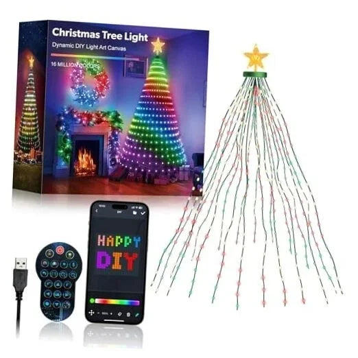 Bluetooth App Controlled Christmas String Lights With Remote USB Power
