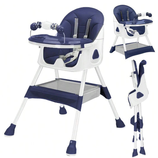 PIORLADO Foldable Baby High Chair With Toy Rack And Tray