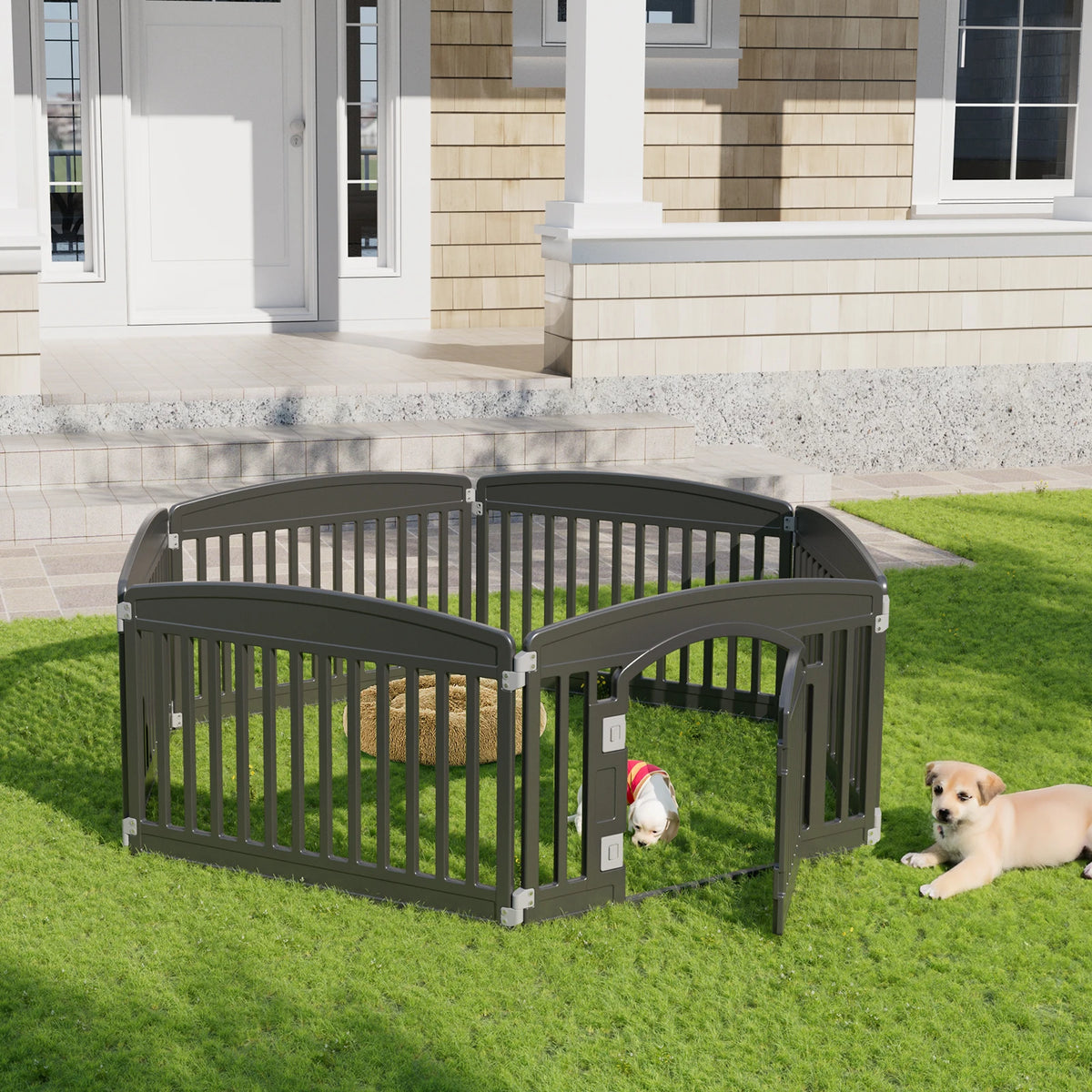 JHK Plastic Dog Playpen For Medium Dogs Indoor Outdoor