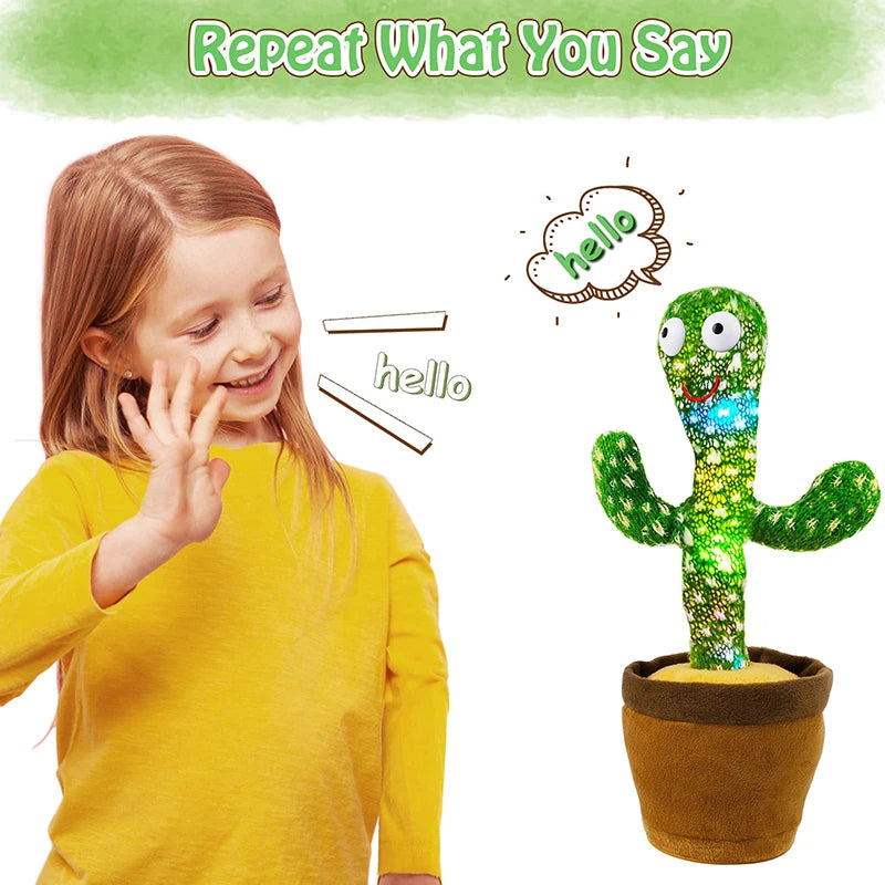 ASWJ Dancing Cactus Talking Plush Toy With Voice Repeat and Music