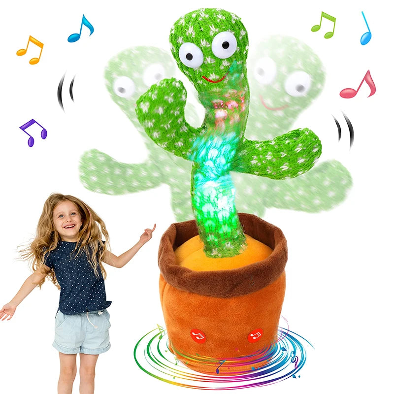 ASWJ Dancing Cactus Talking Plush Toy With Voice Repeat and Music
