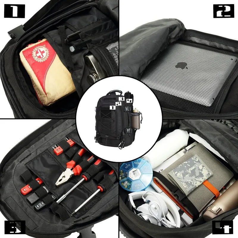 LQARMY Tactical Molle Military Backpack For Hiking Camping And Travel