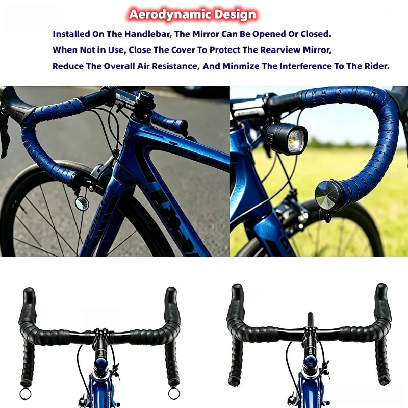 Bicycle Rear View Convex Mirror for Drop Bar Handlebar Mount