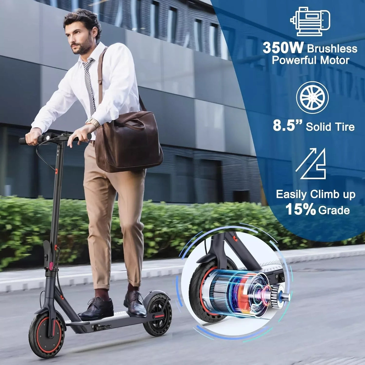 LADPED Electric Scooter With Folding Design And Rear Braking
