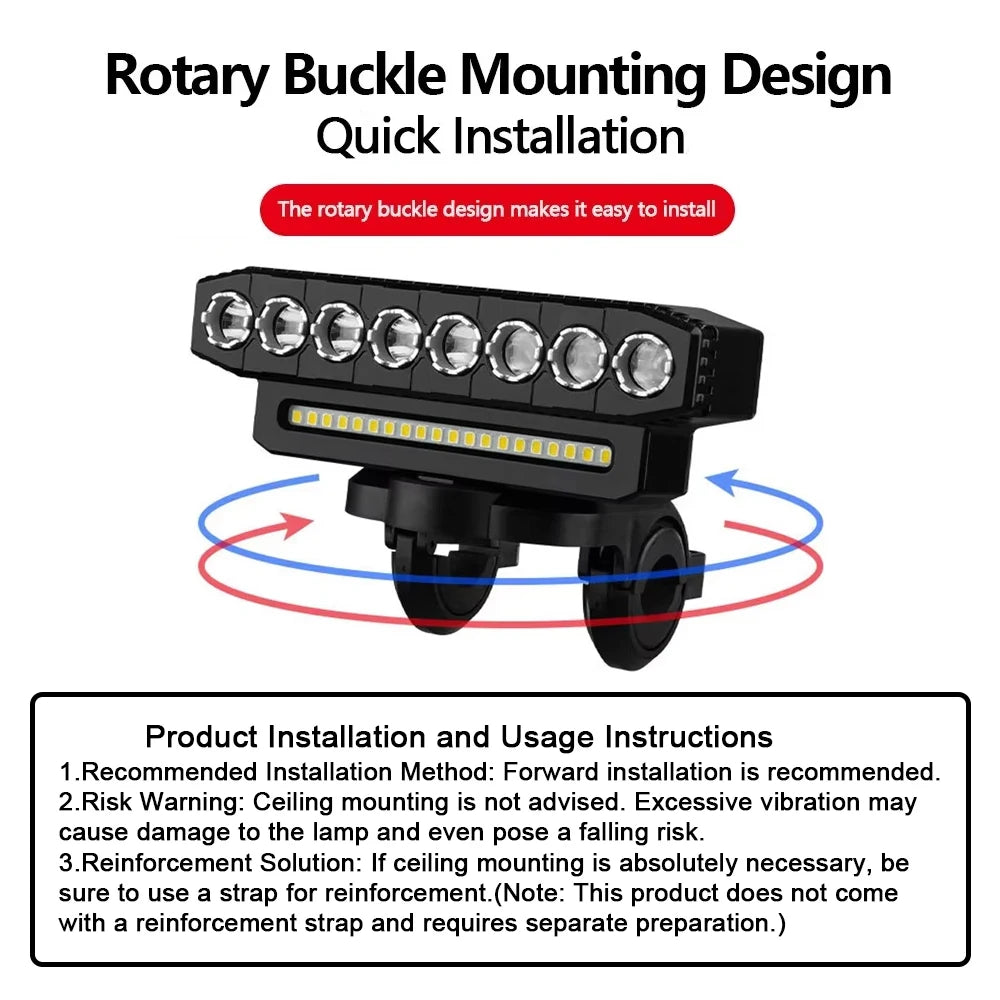 Cycle Zone USB Rechargeable Bicycle Headlight With 130dB Horn