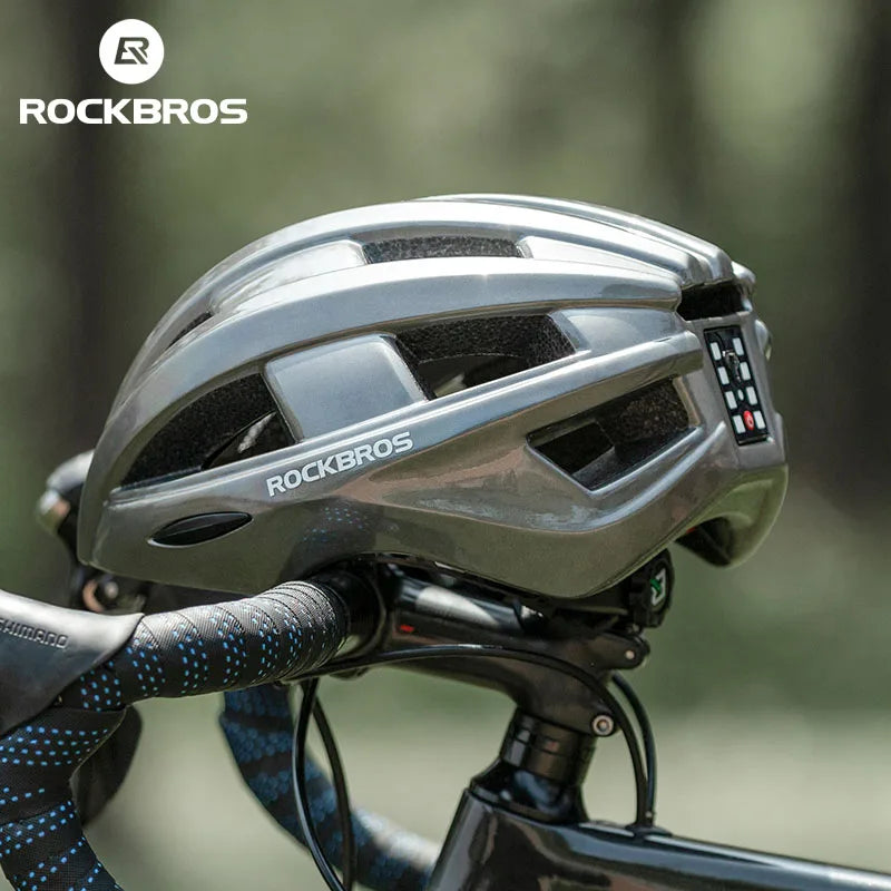ROCKBROS Adult Cycling Helmet With Integrated Rear Warning Light