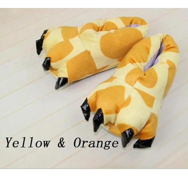 Plush Dinosaur Claw Indoor Slippers for Women and Men