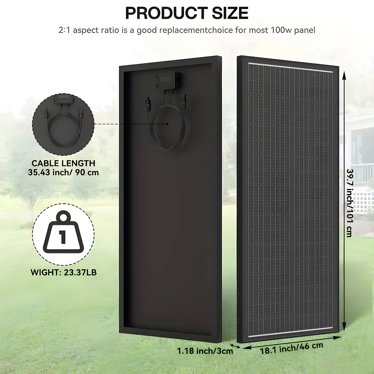 Rvpozwer Mono Solar Panel 24 Efficient Monocrystalline N Type 18BB