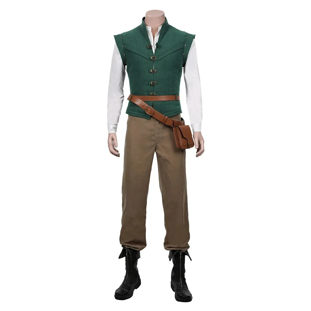 Flynn Rider Tangled Cosplay Costume Set With Vest And Pants