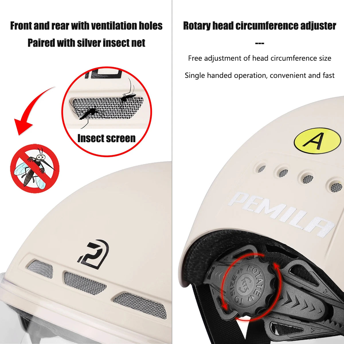 PEMILA Adult Cycling Helmet With Goggles And Ear Protection