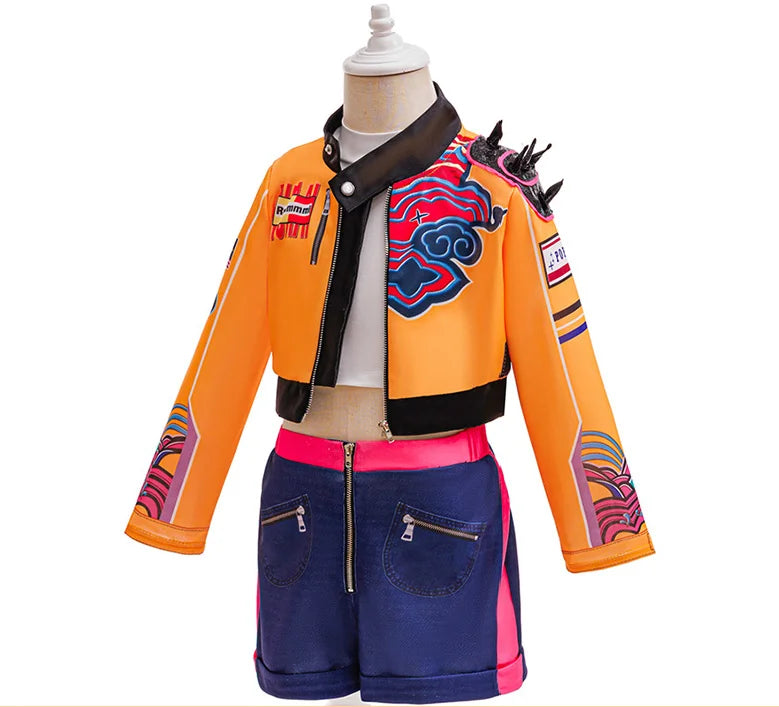 Girls Street Style Cosplay Outfit Kit With Jacket And Shorts