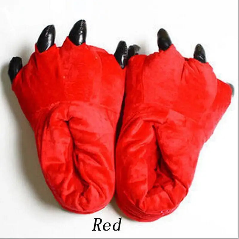 Plush Dinosaur Claw Indoor Slippers for Women and Men