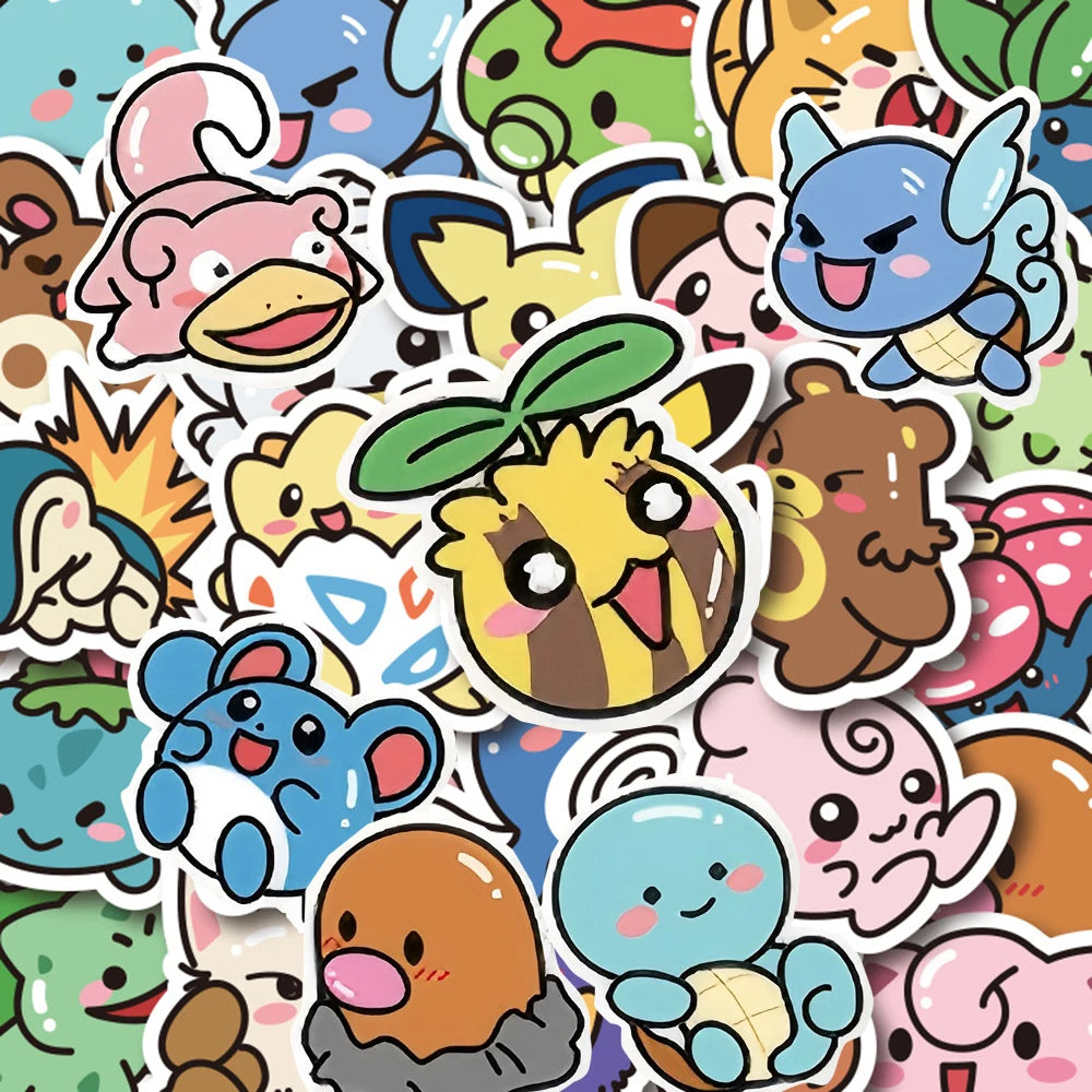 TAKARA TOMY Pokemon Kawaii Character Stickers for Laptops and Luggage