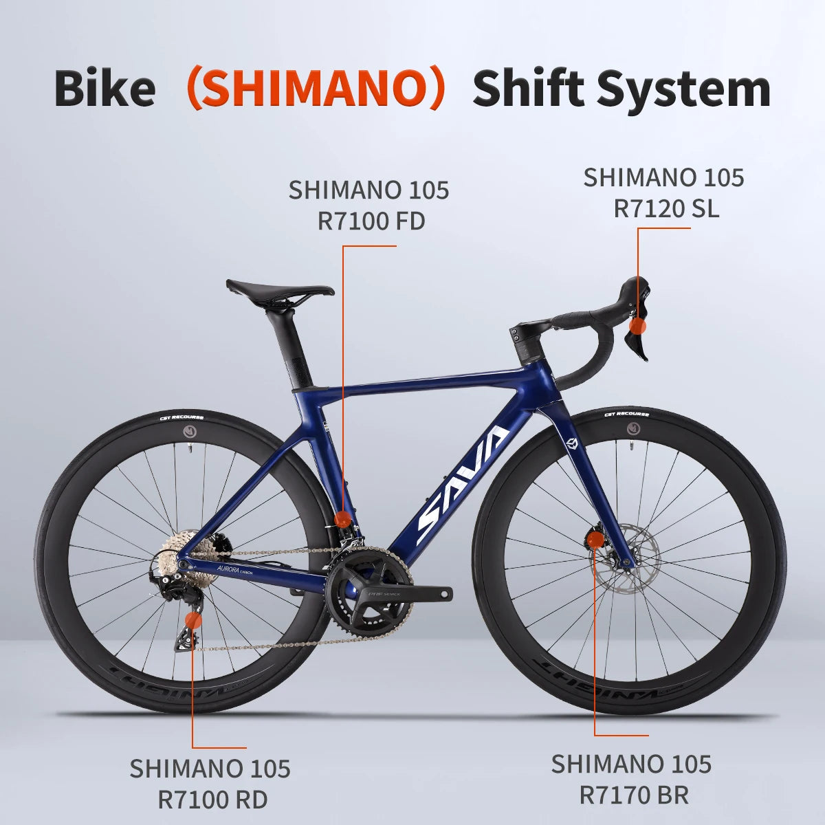 SAVA A7L Pro Carbon Road Bike With Shimano 105 R7100