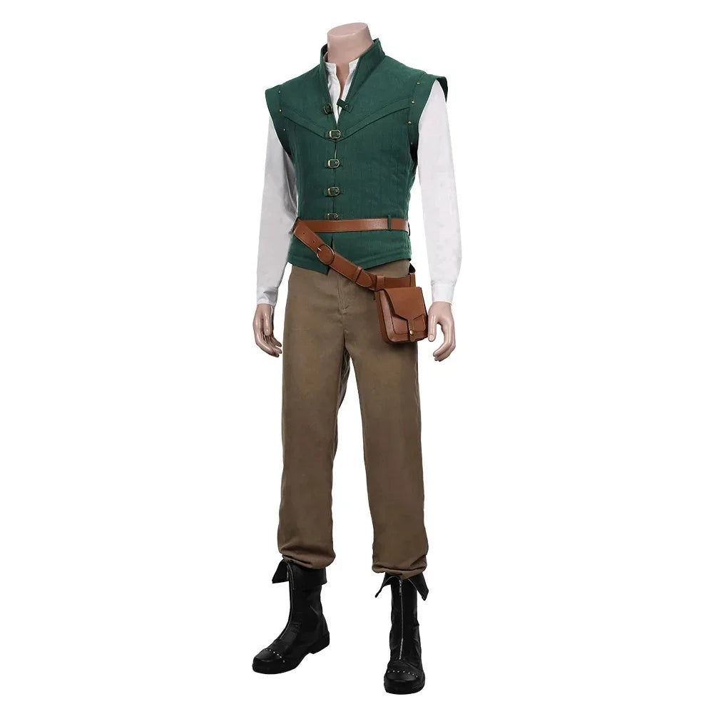 Flynn Rider Tangled Cosplay Costume Set With Vest And Pants