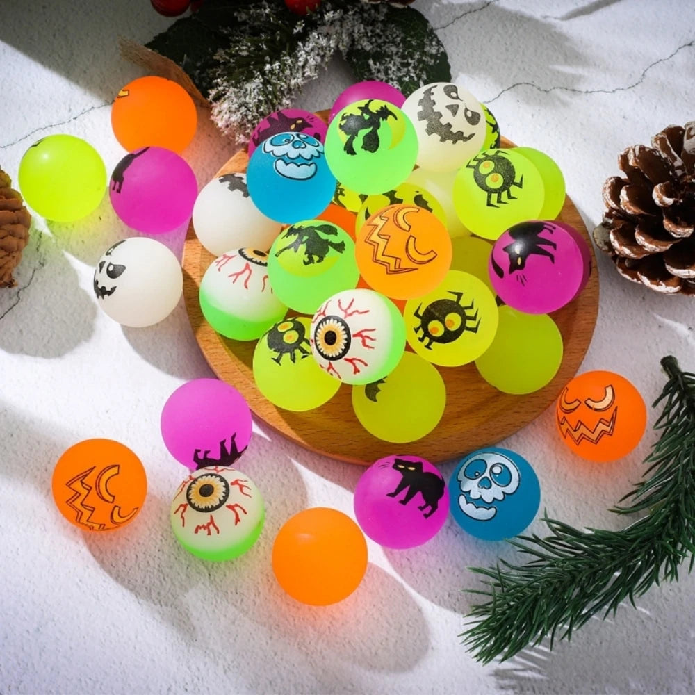 10-100Pcs MIni Glow-in-the-dark Bouncing Ball Spider Bat Ghost Halloween Party Favor Gift Bag Filler Halloween Decoration Props