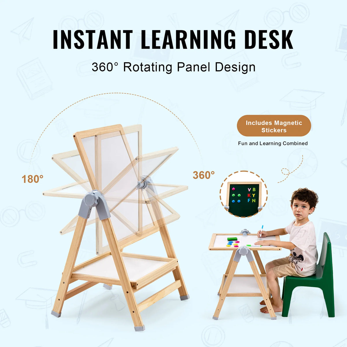 SucceBuy Standing Magnetic Drawing Board Art Easel For Kids