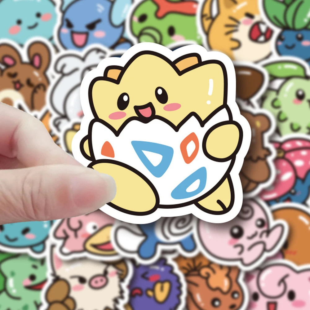 TAKARA TOMY Pokemon Kawaii Character Stickers for Laptops and Luggage
