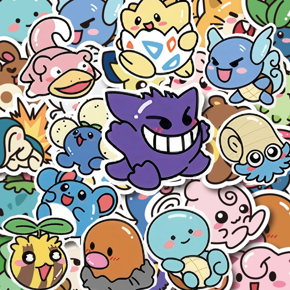 TAKARA TOMY Pokemon Kawaii Character Stickers for Laptops and Luggage