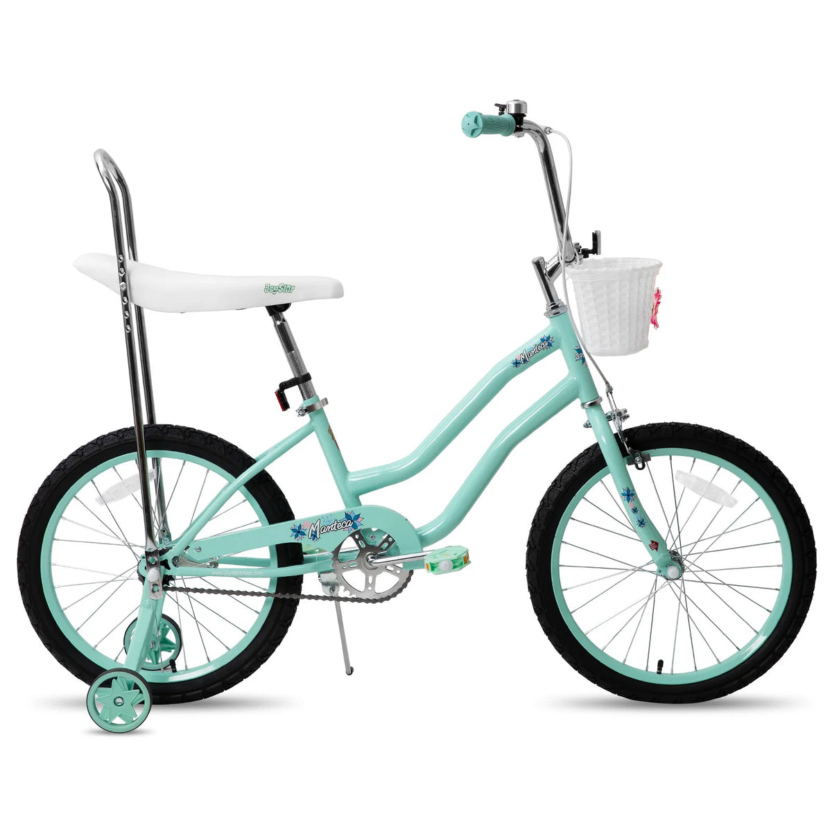 JOYSTAR Girls Bike with Training Wheels, Banana Seat, Dual Brakes