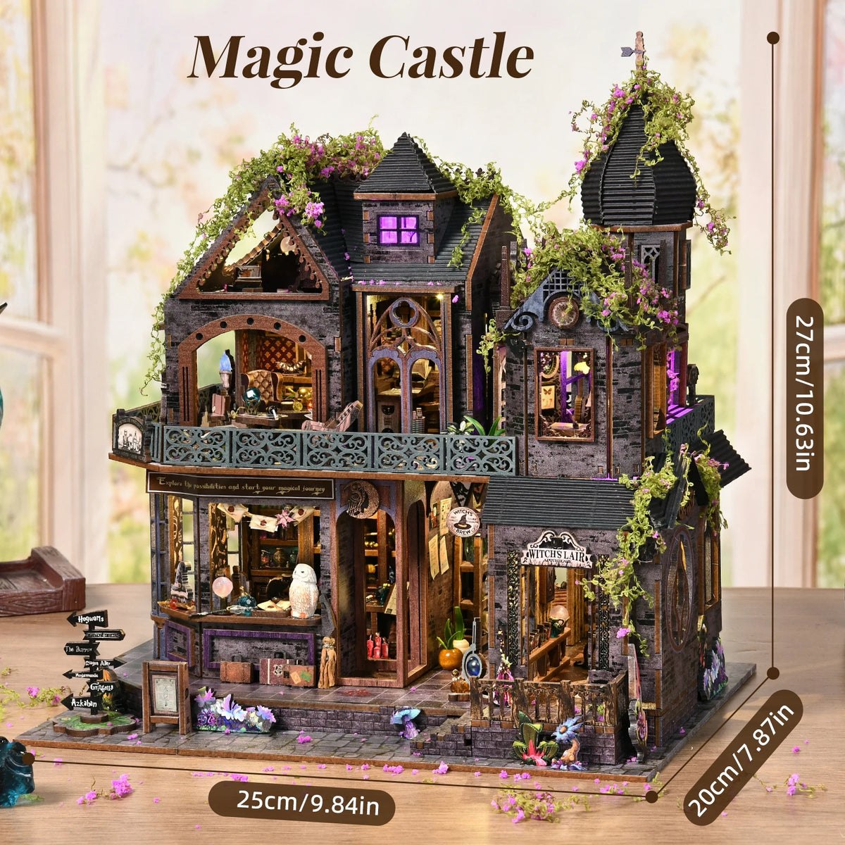 Magic Castle Wooden Book Nook Kit With Light And Music