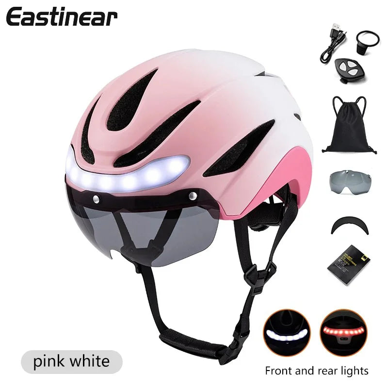 Eastinear LED Bicycle Helmet With Integrated Light For Road Cycling