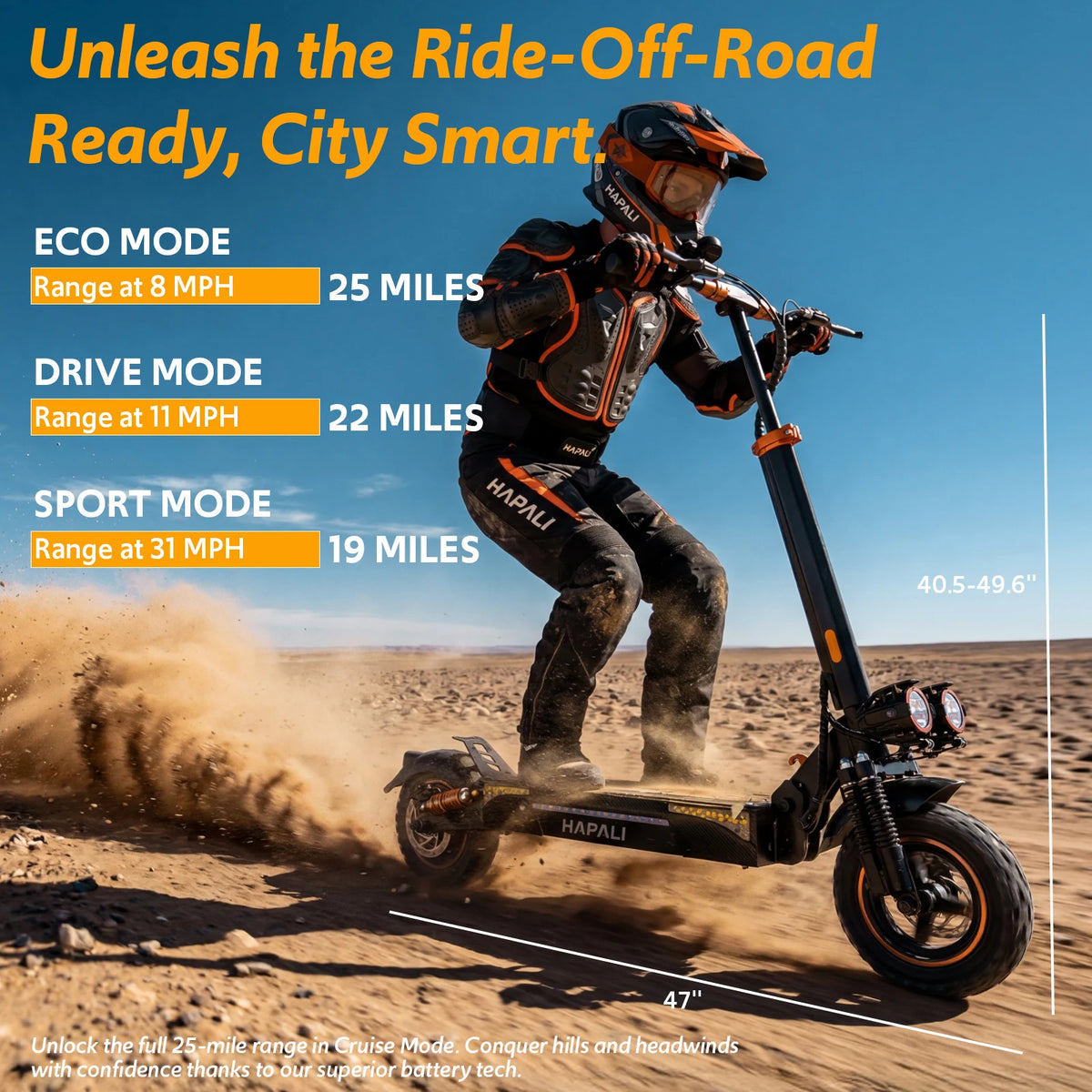 Osboo Off Road Electric Scooter With 1200W Motor And Suspension