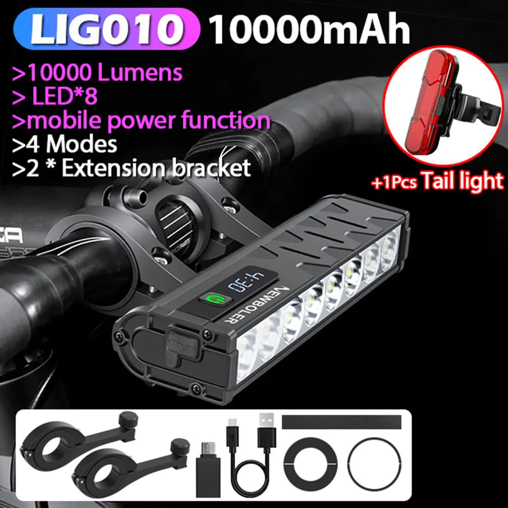 NEWBOLER Rechargeable Waterproof Bicycle Headlight for Road and MTB Cycling