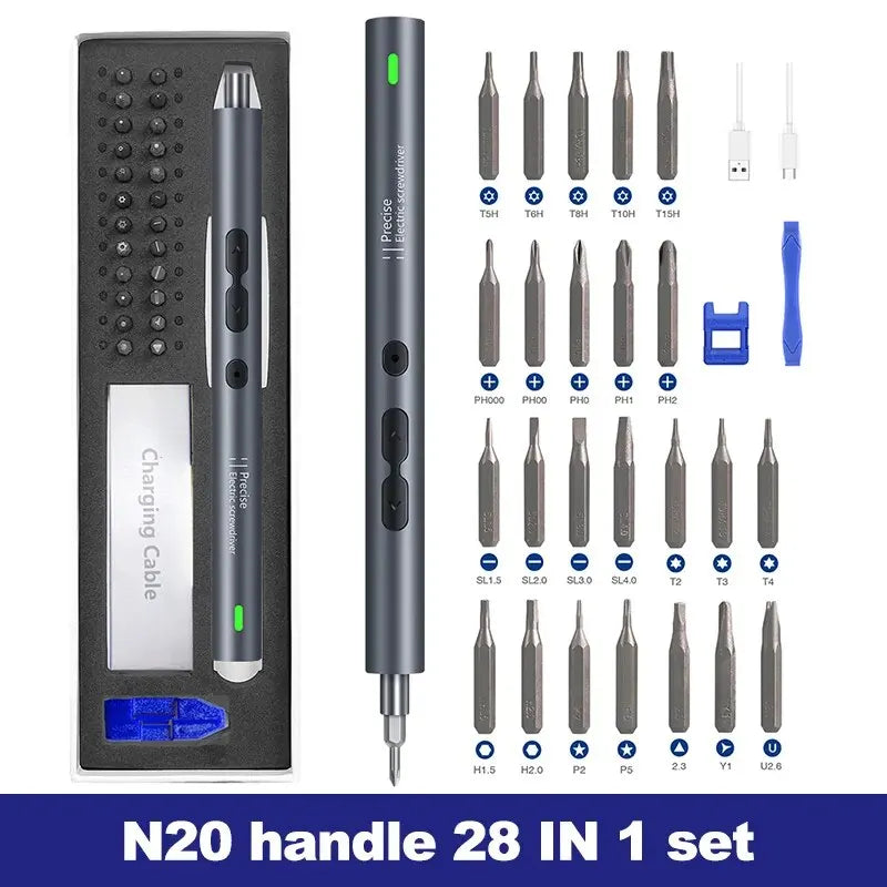 UF Tools Rechargeable Precision Electric Screwdriver Kit With Magnetic Bits