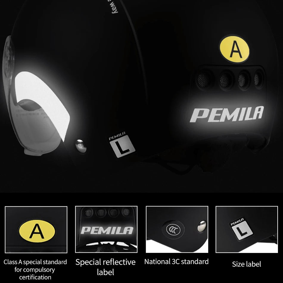 PEMILA Adult Cycling Helmet With Goggles And Ear Protection