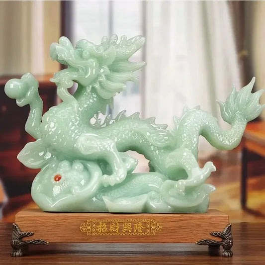 Lucky Dragon Resin Figurine for Housewarming Home Decor
