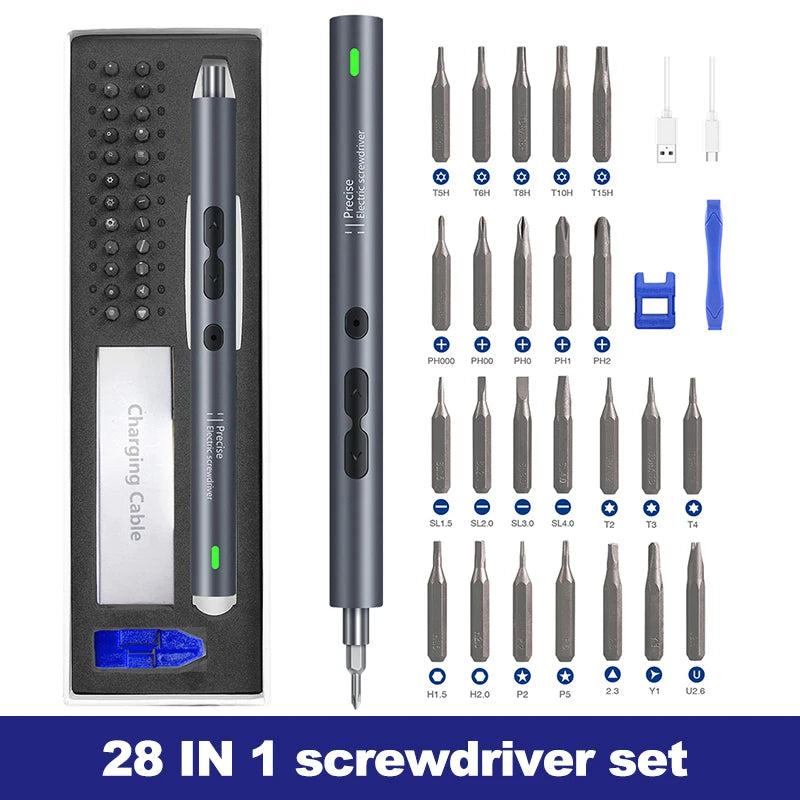 UF Tools Rechargeable Precision Electric Screwdriver Kit With Magnetic Bits