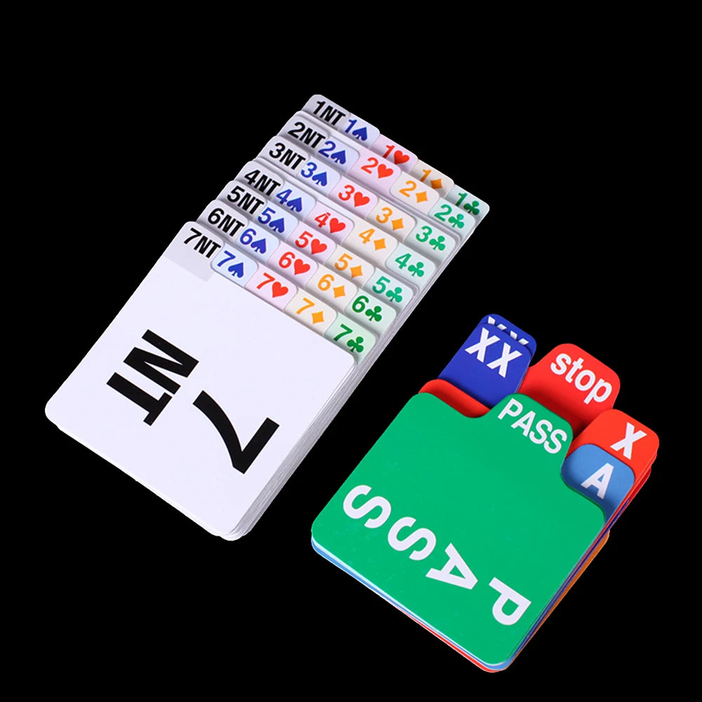 Set of 4 Blue Plastic Portable and Lightweight Bridge Bidding Boxes with Scoring Cards Card Games Bid Device ABS Plastic