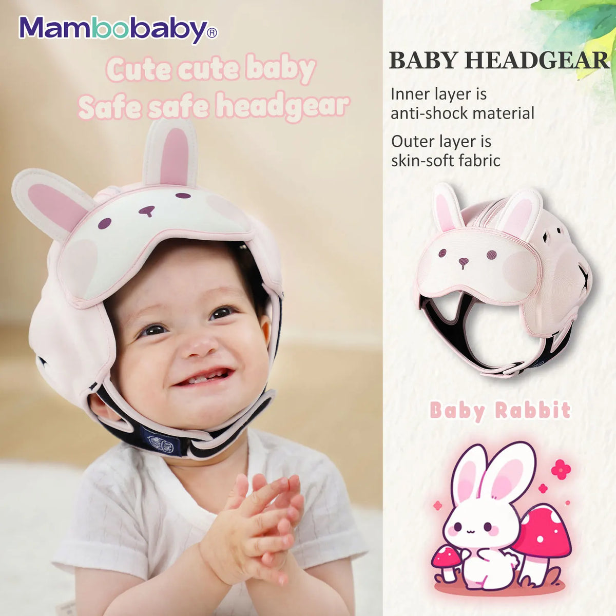 Mambobaby Safe Anti-Shock Baby Helmet For Infants And Toddlers