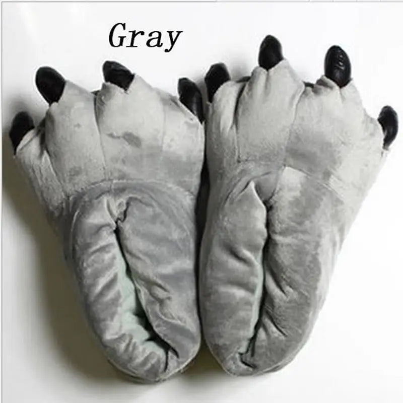 Plush Dinosaur Claw Indoor Slippers for Women and Men