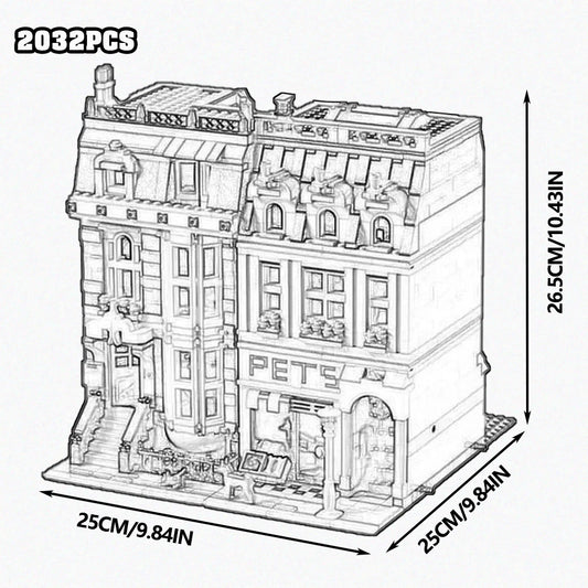 Creative Expert Street View Police Station Building Blocks Pet Store Model Assembly Sets Desk Decor Bricks Toys Gift For Adults
